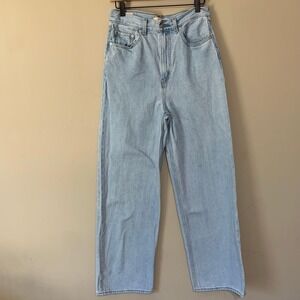 Levi's Premium Big E High Loose Wide Leg Cotton/Hemp Jeans Light Wash Size 28